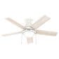 Hunter Aren Low Profile 44" Ceiling Fan with LED Lights in Fresh White, , large