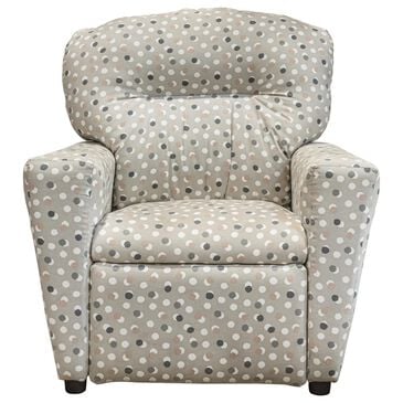 Brazil Tween Kids Recliner in Free Dots French Grey with Cupholder, , large