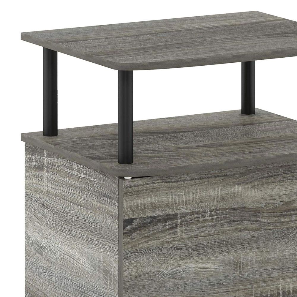 HOMLUX End Table with Open Shelf in Gray and Black, , large