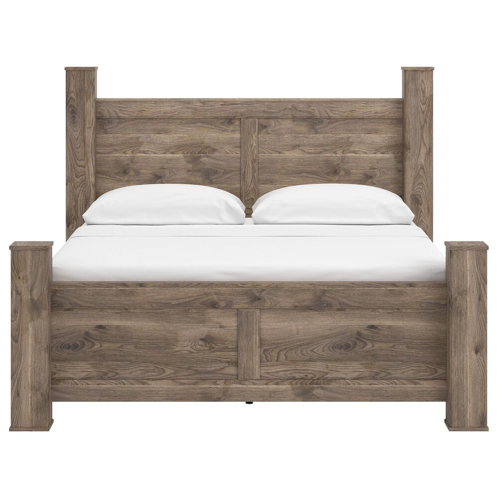 Ashley Rusticott King Poster Bed in Brown, , large