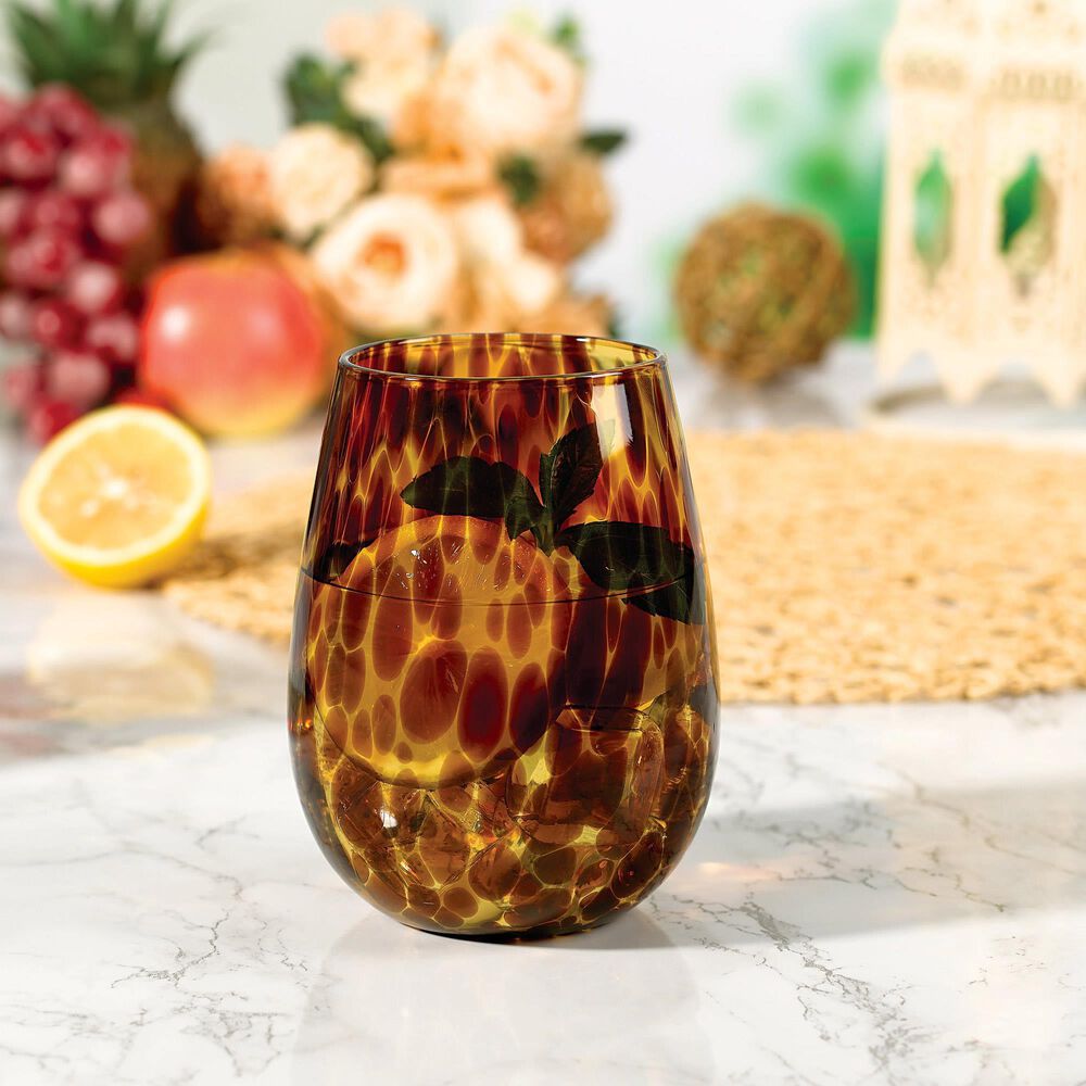 Gifts Plus 16.91 Oz Stemless Wine in Tortoise (Set of 4), , large