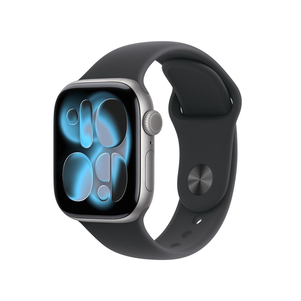 Apple Watch Series 11 (GPS) 42mm Space Gray Aluminum Case with Black Sport Band - M/L - Space Gray - (2025)(Pre-Order), , large