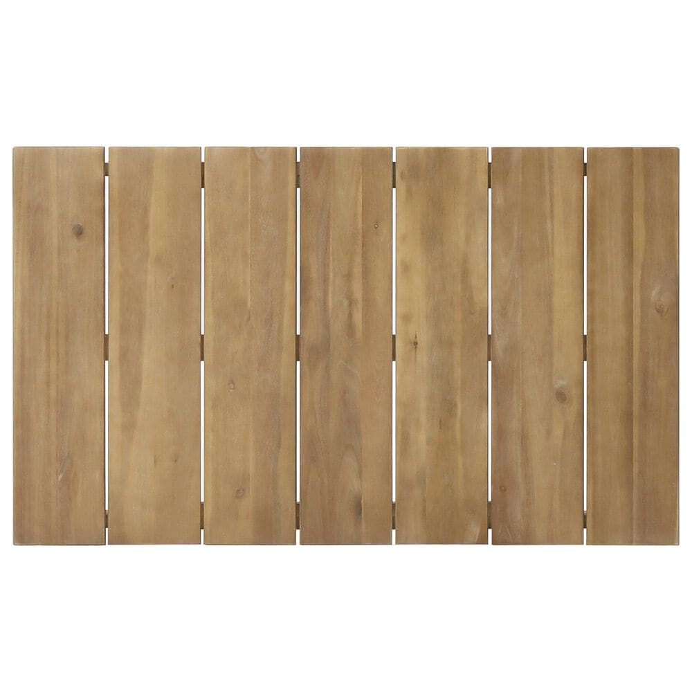 Hearth and Haven Outdoor Coffee Table with Slatted Top in Light Brown, , large