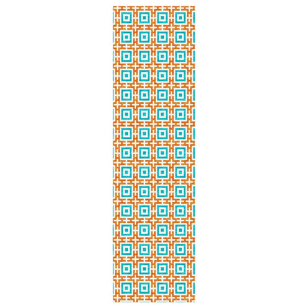 Dalyn Rug Company Marlo 2"3" x 10" Orange Indoor/Outdoor Runner, , large