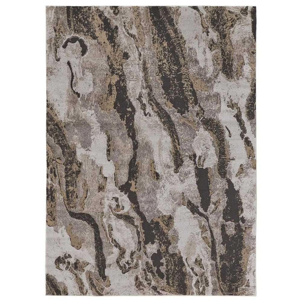 Feizy Vancouver 8" x 10" Charcoal and Beige Area Rug, , large