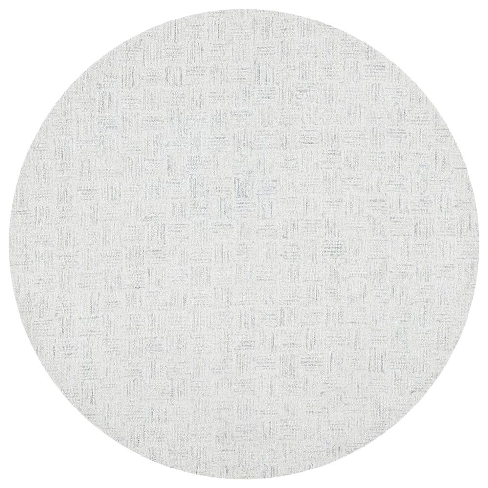 Safavieh Micro-Loop 5" Round Light Grey and Ivory Area Rug, , large