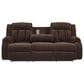 Ashley Observation Power Reclining Sofa with Drop Down Table in Chocolate Velvet, , large