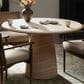 Four Hands Janice 48" Round Pedestal Dining Table in Faux Travertine , , large