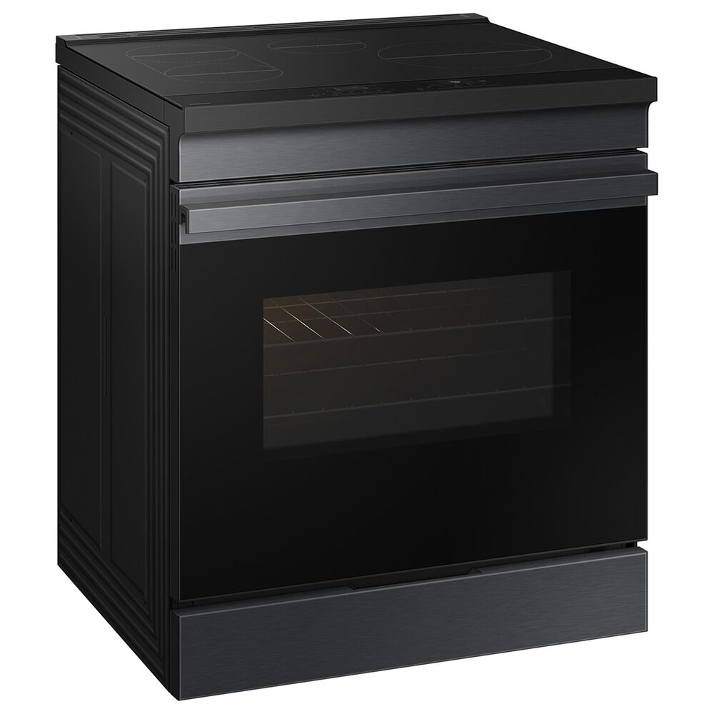 Samsung Bespoke Bespoke 6.3 Cu. Ft. Smart Slide-In Electric Induction Range with Anti-Scratch Glass Cooktop in Matte Black Steel, , large