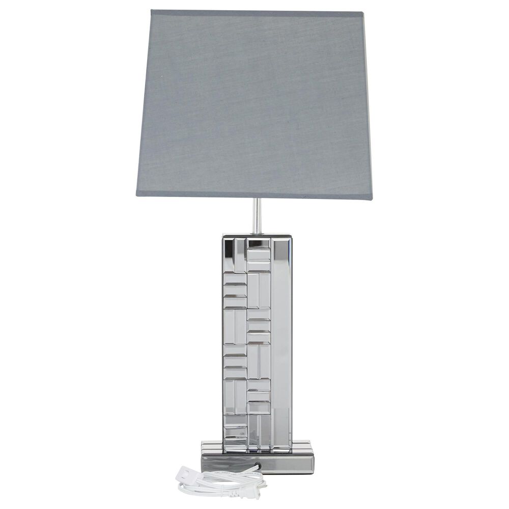 Maple and Jade Glam Table Lamp with Rectangular Shade in Silver, , large