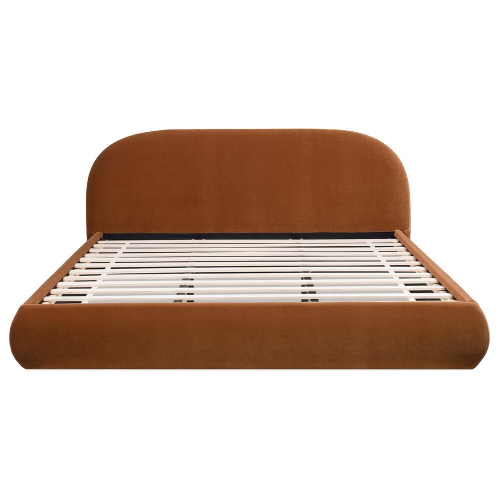 Jennifer Taylor Home Archie Upholstered Platform Bed Frame in Burnt Orange, , large