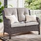 Sunwell Garden Patio Loveseat with Brown Frame in Beige, , large