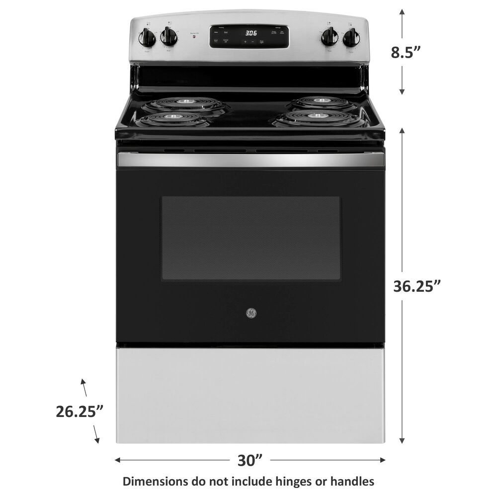 GE Appliances 30&quot; Freestanding Electric Range with Coil Top in Stainless Steel, , large