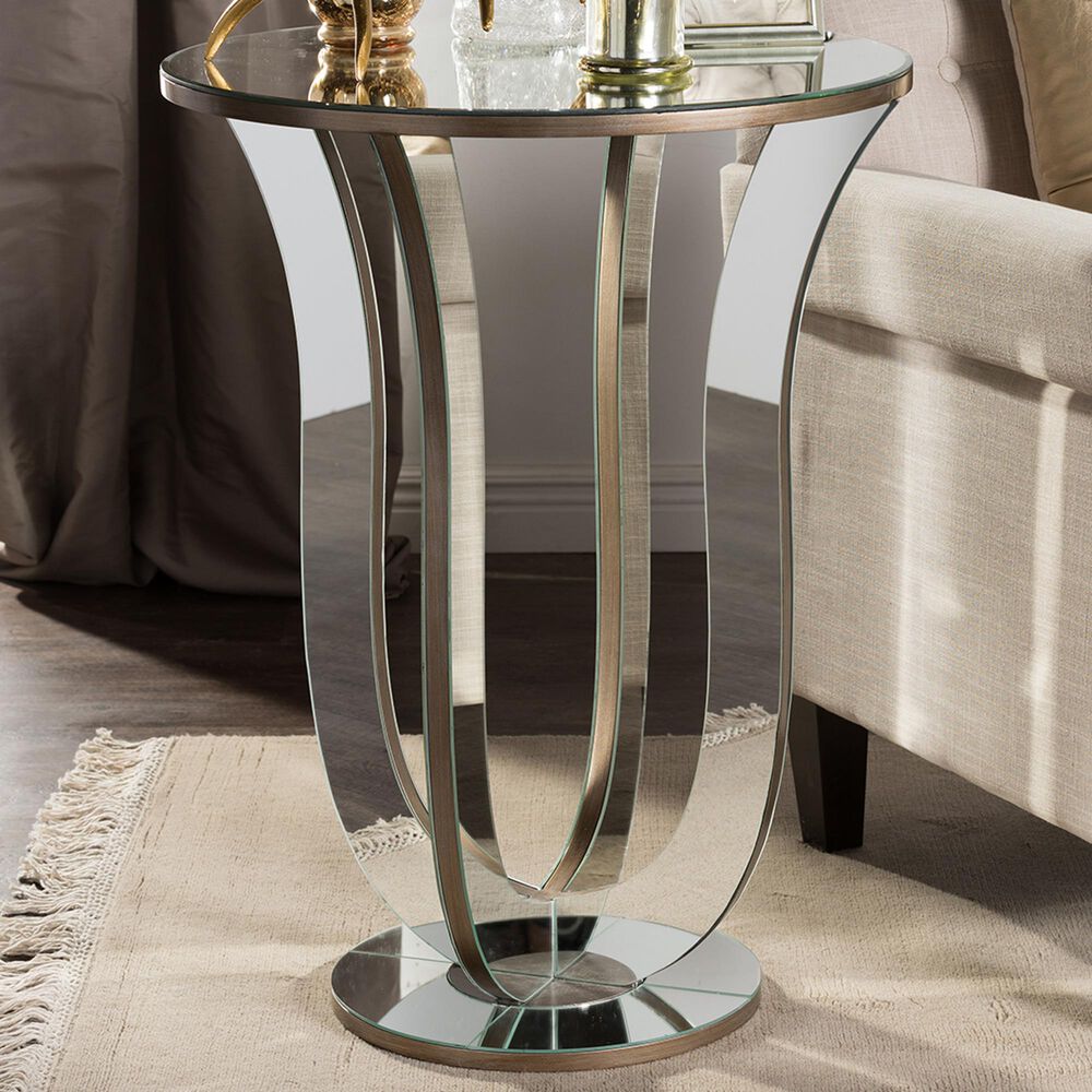 Baxton Studio Kylie Accent Side Table in Silver, , large