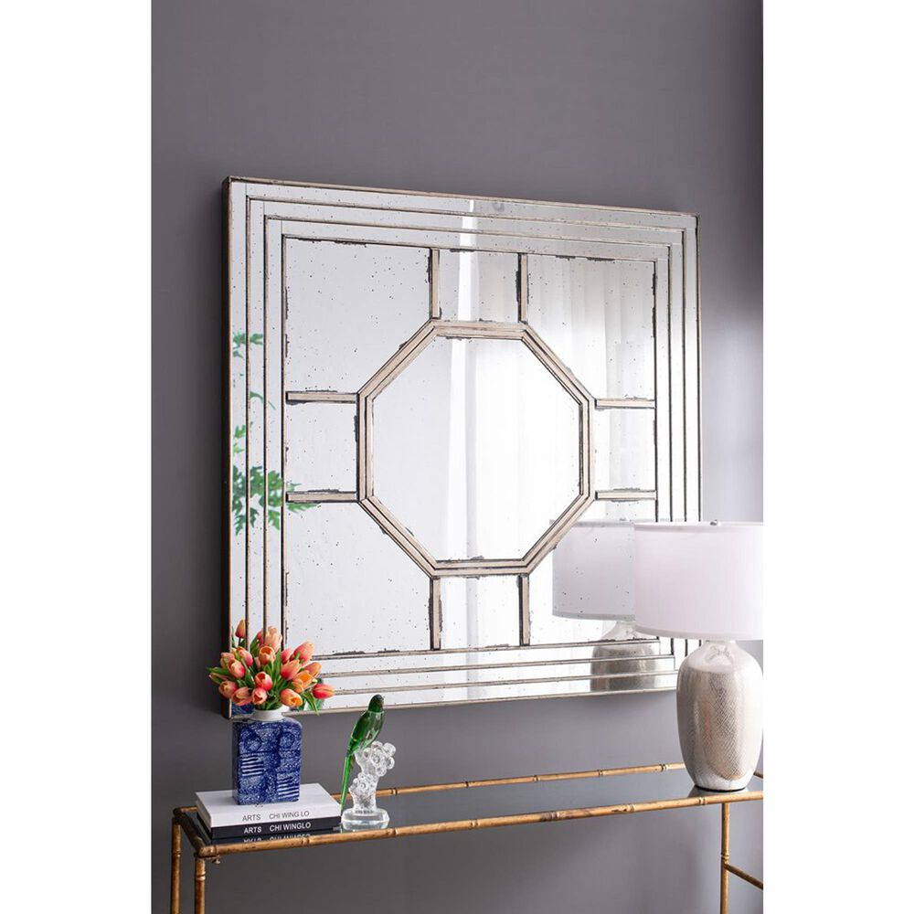 A&amp;B Home Irving Wall Mirror in Sliver and Weathered Gold, , large