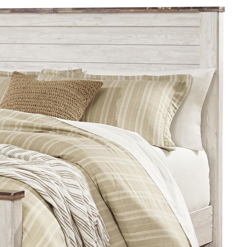 Signature Design by Ashley Willowton Queen Panel Bed in Whitewash, , large