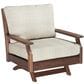 Jensen Outdoor Opal Patio Swivel Chair with Cushion in Chocolate Brown, , large