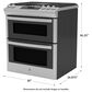 GE Appliances 30" Slide-In Front-Control Gas Double Oven Range in Stainless Steel, , large
