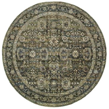 Oriental Weavers Andorra 7125C 7"1" Round Green Area Rug, , large