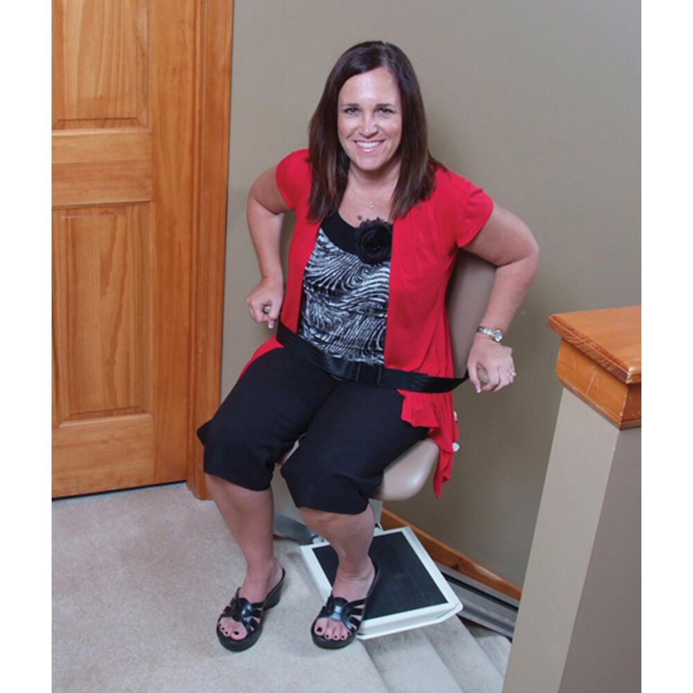 Staying Home Legacy Lifts Indoor/Outdoor Stair Lift Chair with Track Assembly in Caramel, , large