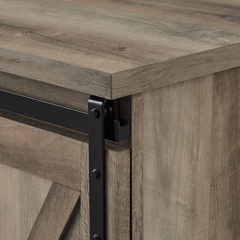 Walker Edison 58&quot; Sliding Barn Door TV Stand in Grey Wash, , large