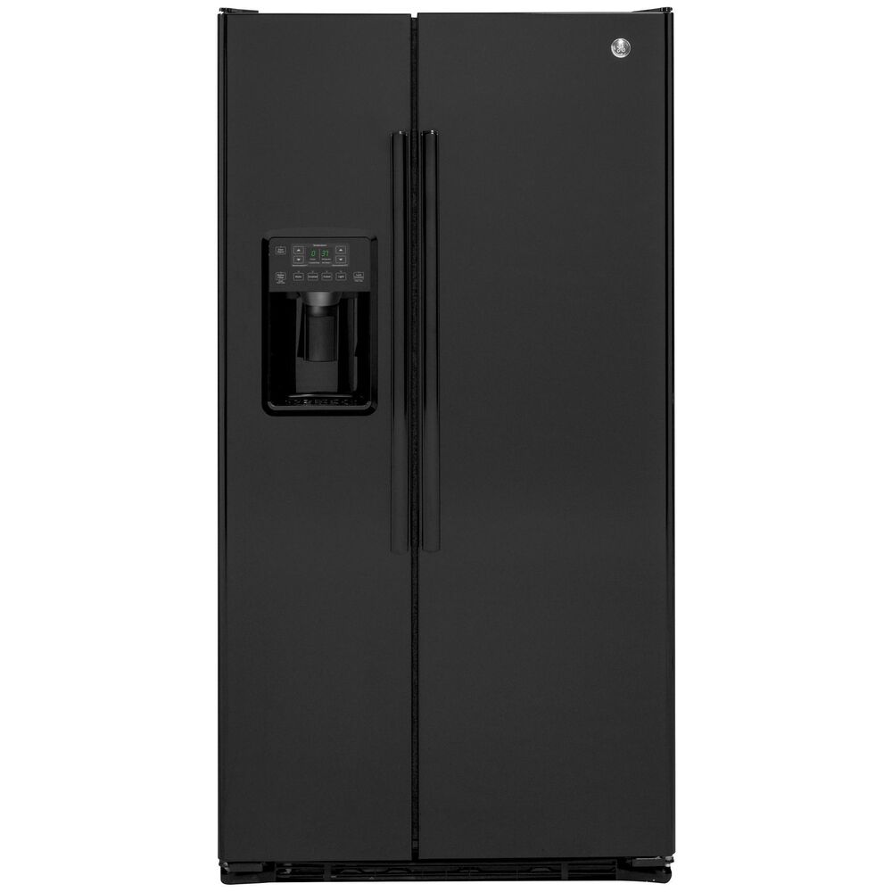 GE Appliances 21.9 Cu. Ft. Counter-Depth Side by Side Refrigerator in Black, , large