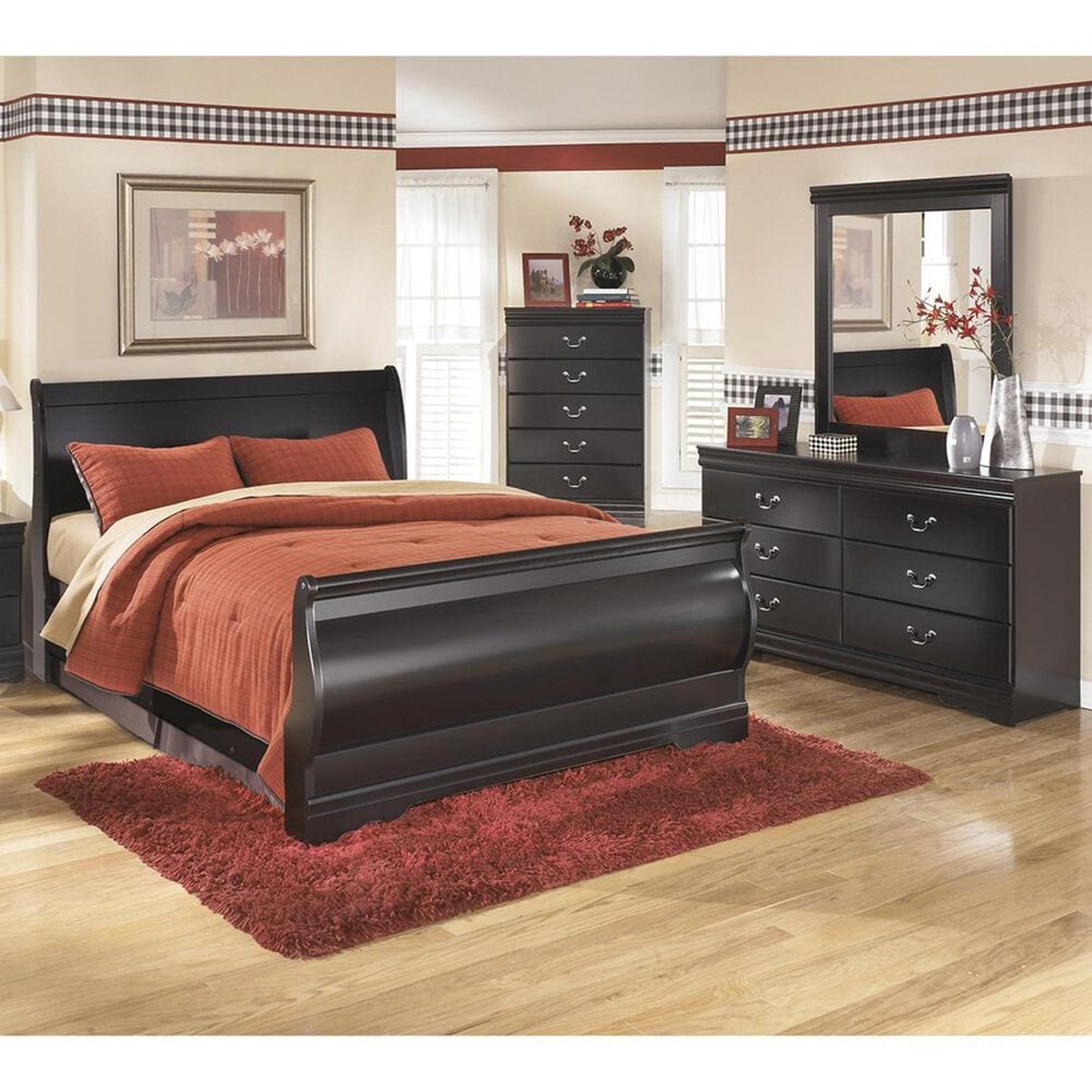 Ashley Huey Vineyard 4 Piece Full Bedroom Set in Black, , large
