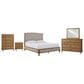 Ashley Sharlance 5-Piece King Panel Bedroom Set in Light Brown, , large