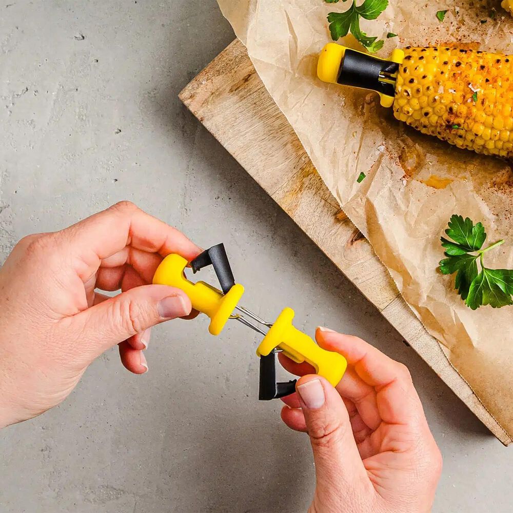 Dreamfarm Lockorns Lock Corn Holder in Yellow and Black &#40;Set of 4 Pairs&#41;, , large