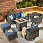 HOMLUX 7-Piece Patio Sofa Set in Denim Blue, , large