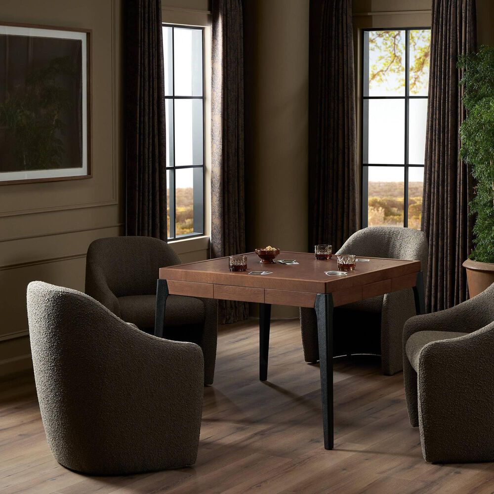 Four Hands District Eight Mahjong Table in Beige Felt, , large