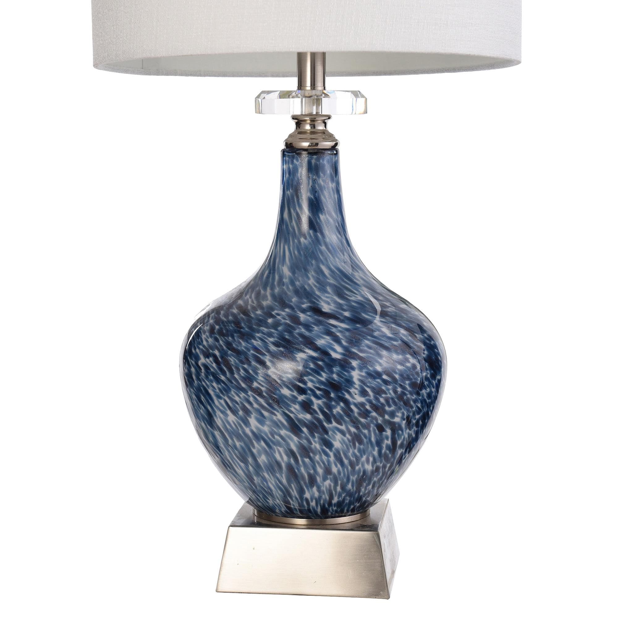 Blue art glass table lamp cheap