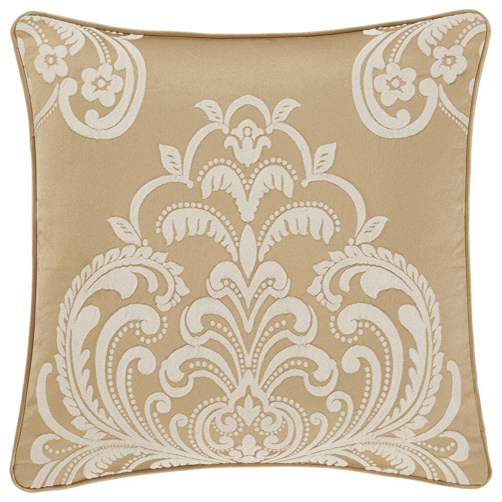 J. Queen New York Potenza 20" Square Throw Pillow in Ivory and Gold, , large