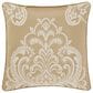 J. Queen New York Potenza 20" Square Throw Pillow in Ivory and Gold, , large