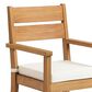 Linon Home Decor Carenen Patio Arm Chair with Antique White Cushion in Natural, , large