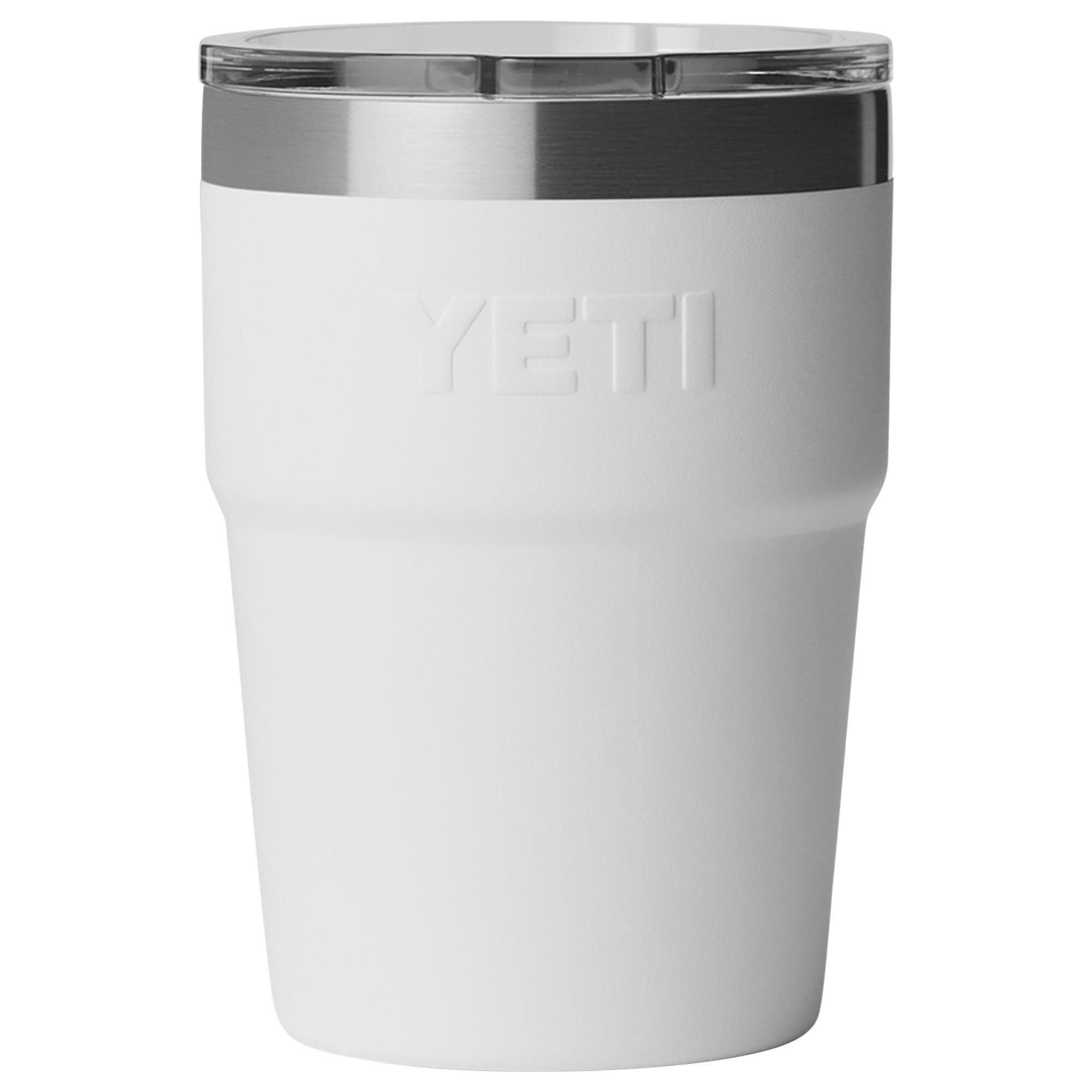 YETI Rambler 16 Oz Stackable Cup with MagSlider Lid in White and Badge