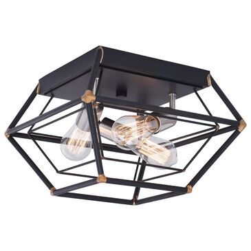 Vaxcel Bartlett 3-Light Flush Mount in Oil Rubbed Bronze and Satin Nickel, , large