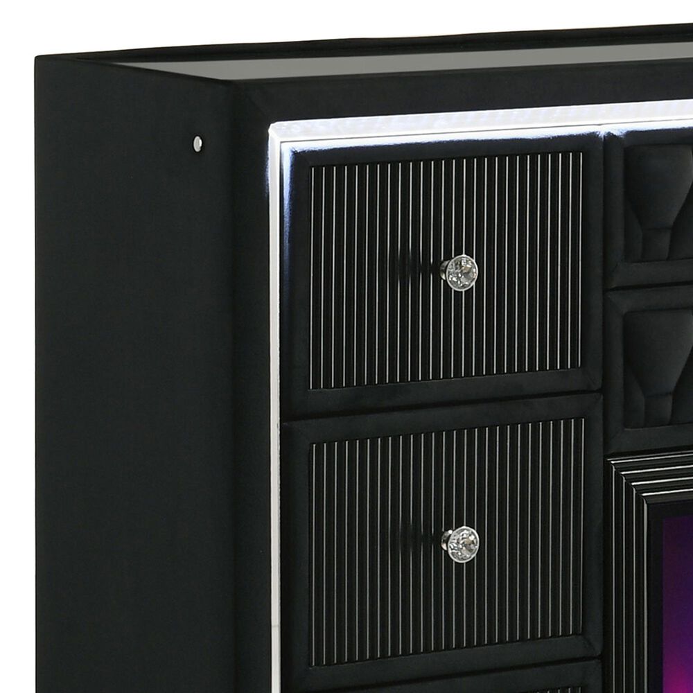 Pacific Landing Lorient Flame Box Dresser and Mirror in Black, , large