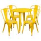 Flash Furniture 5-Piece Metal Bistro Table Set in Yellow, , large