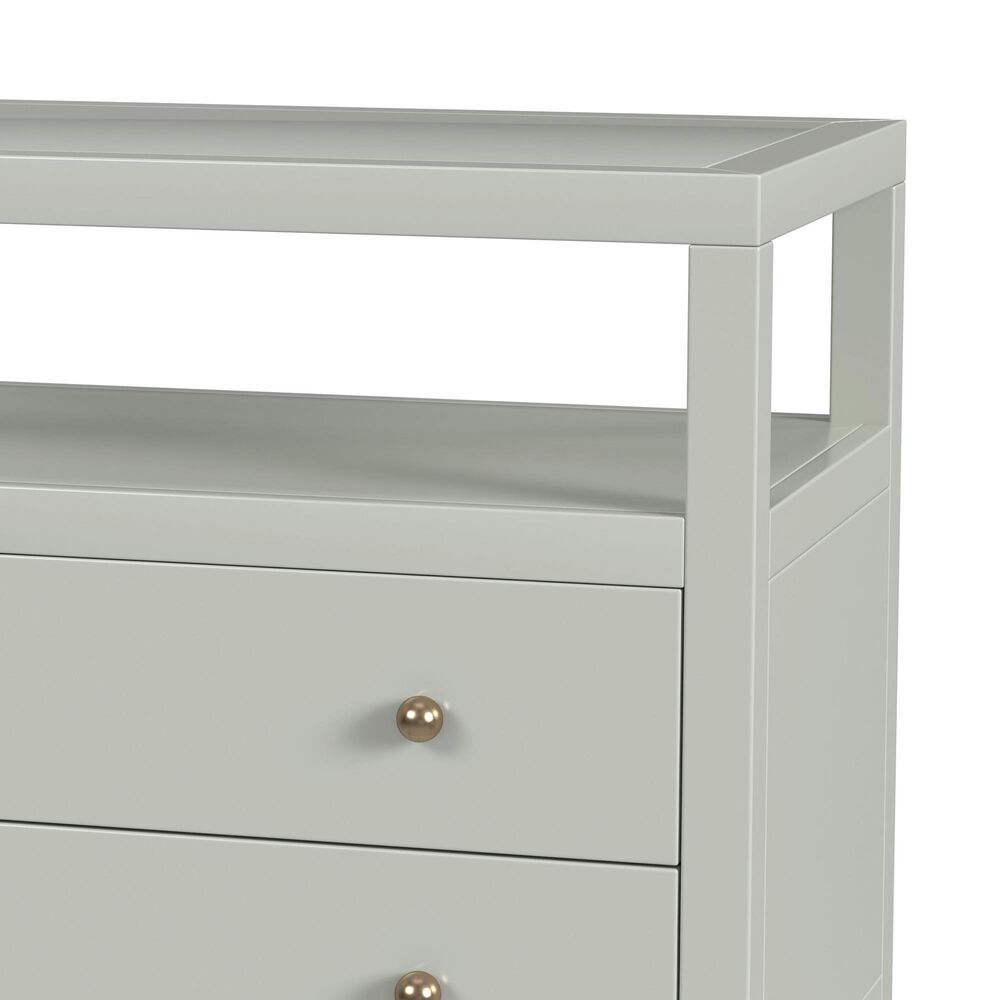 Butler Specialty Company Nora 2-Drawer Wide Nightstand with Open Shelf in Sage Green, , large