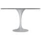 Leisuremod LeisureMod Verve Collection 48 Round Dining Table, White Base with Sintered Stone Black Top, , large