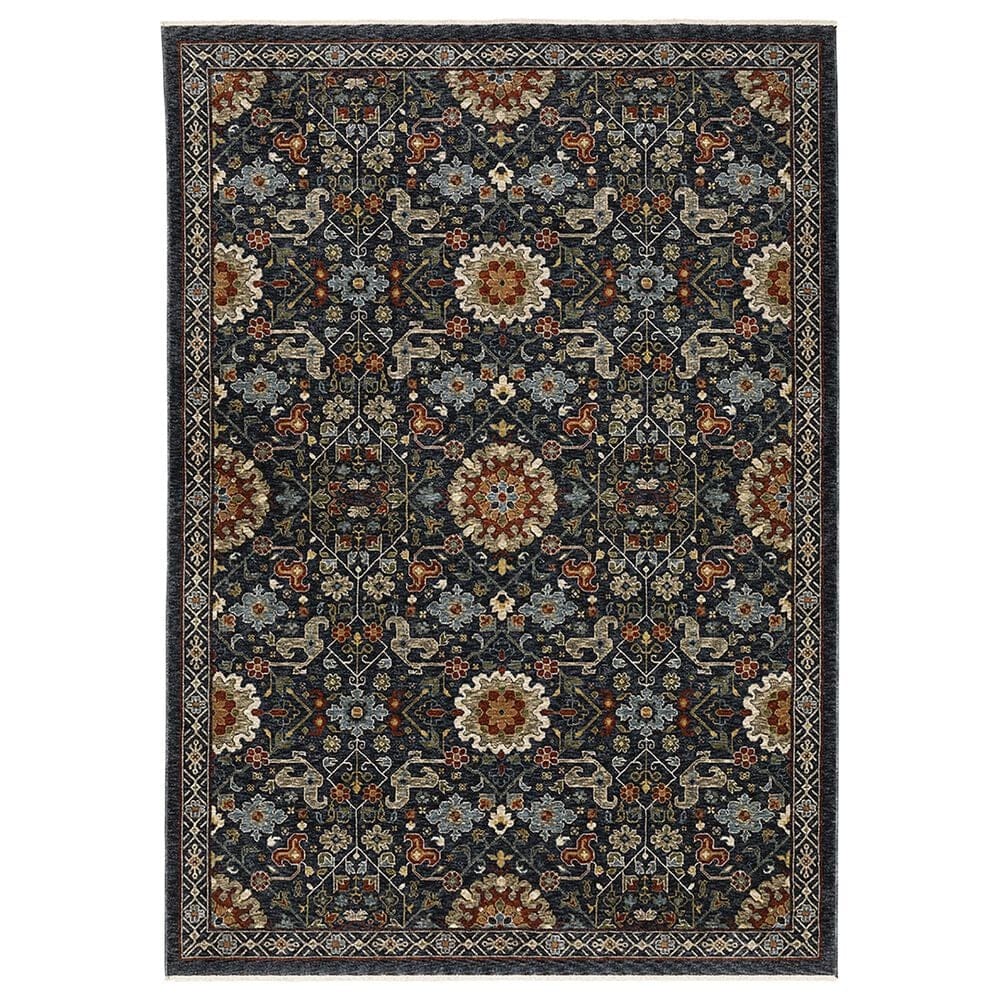 Oriental Weavers Aberdeen Floral 9"10" x 12"10" Blue Area Rug, , large