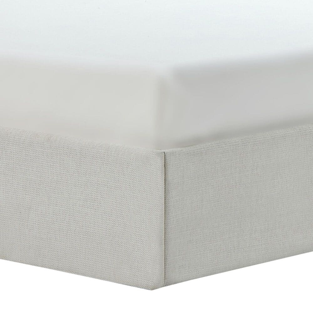 Hearth and Haven Carmen Queen Upholstered Platform Bed in Ivory, , large