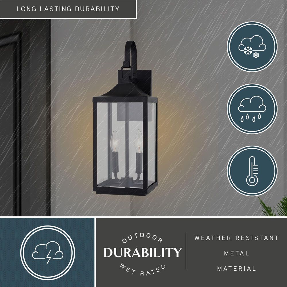 Vaxcel Old Town 2-Light Outdoor Wall Sconce in Textured Black, , large