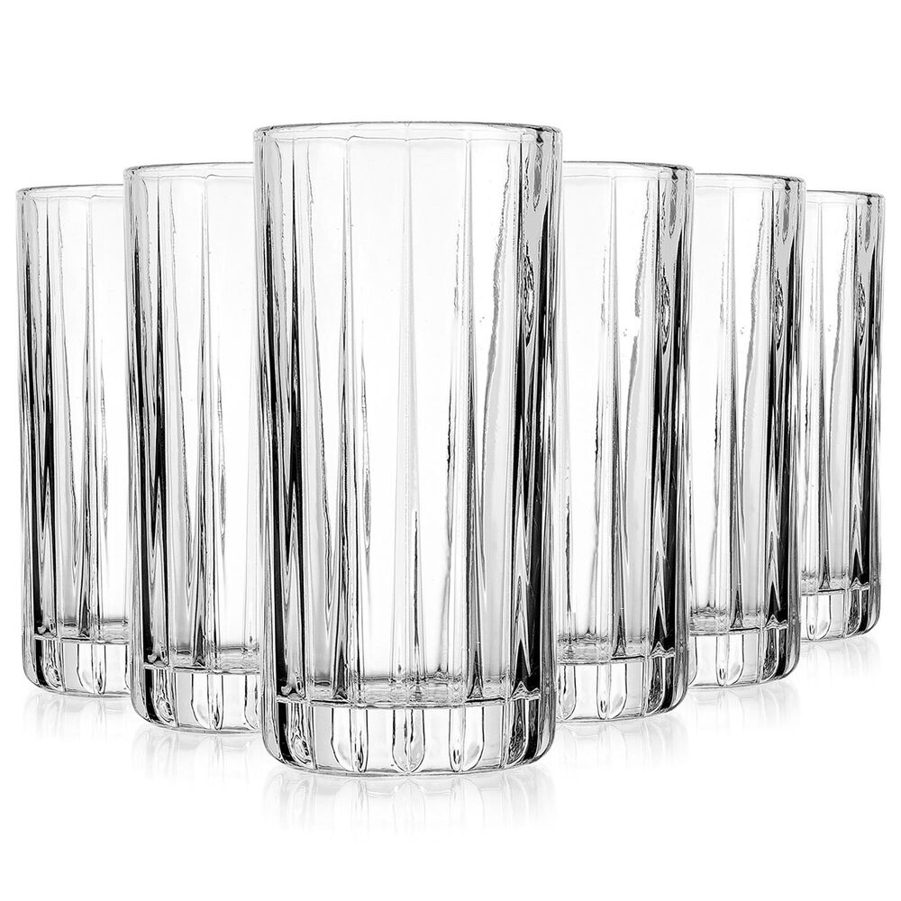 Godinger Silver Parallels Highball Glass in Clear (Set of 6), , large