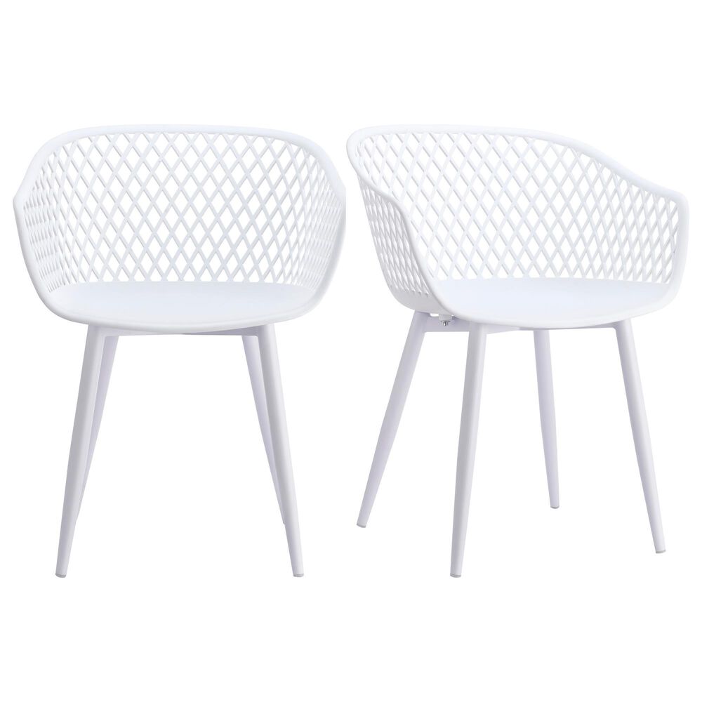 Moe"s Home Collection Piazza Patio Chair in White (Set of 2), , large