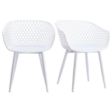 Moe"s Home Collection Piazza Patio Chair in White (Set of 2), , large