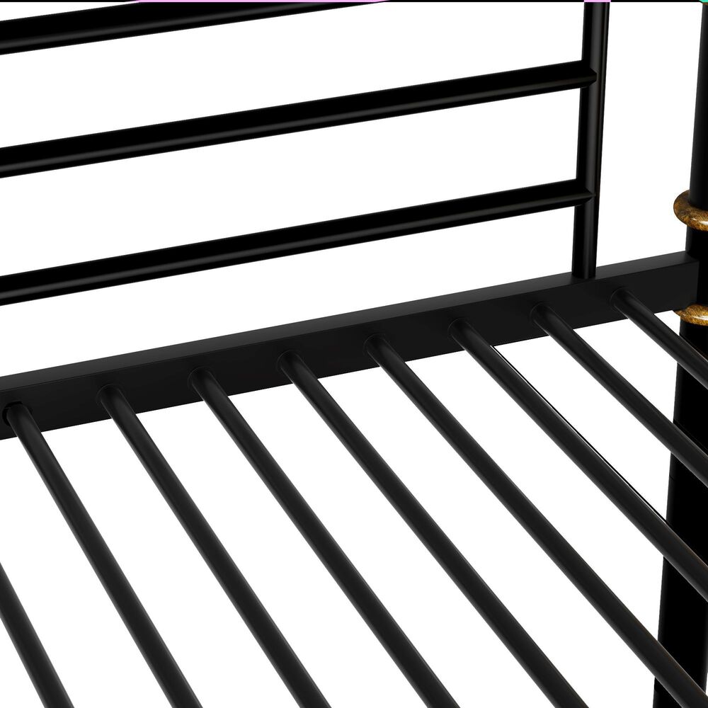 Hearth and Haven Twin XL over Twin XL Detachable Bunk Bed in Black and Gold, , large