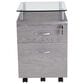Rta Products Llc Rolling File Cabinet with Glass Top in Grey, , large