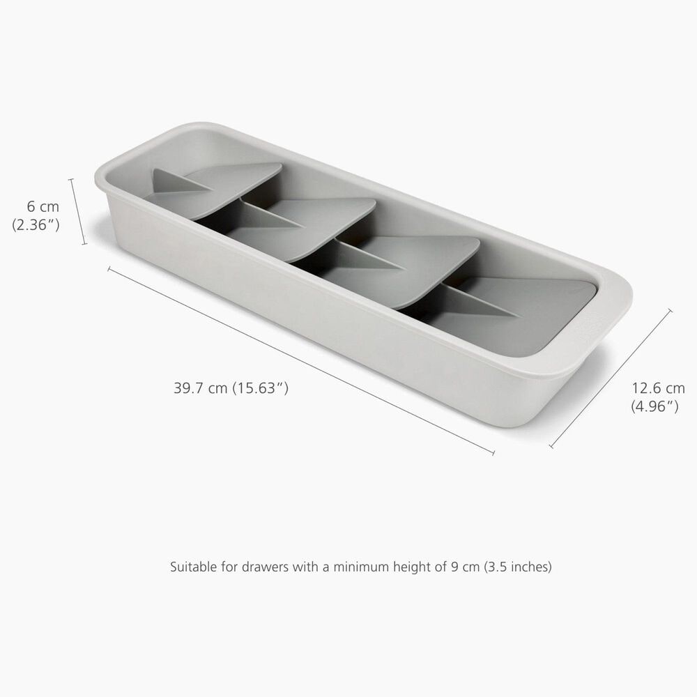 Joseph Joseph DrawerStore Compact Tiered Cutlery Organiser in Stone, , large
